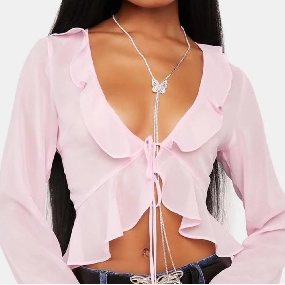 Edikted ruffle crop top